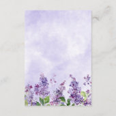 Carte D'accompagnement Boho Aquarelle Lilac Fleurs Mariage de réception (Dos)