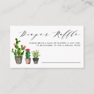 Carte D'accompagnement Boho Aquarelle Poted Cactus Diaper Jeu