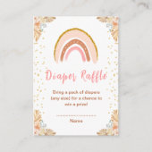 Carte D'accompagnement Boho Arc-en-ciel Baby shower rose Barreau (Devant)