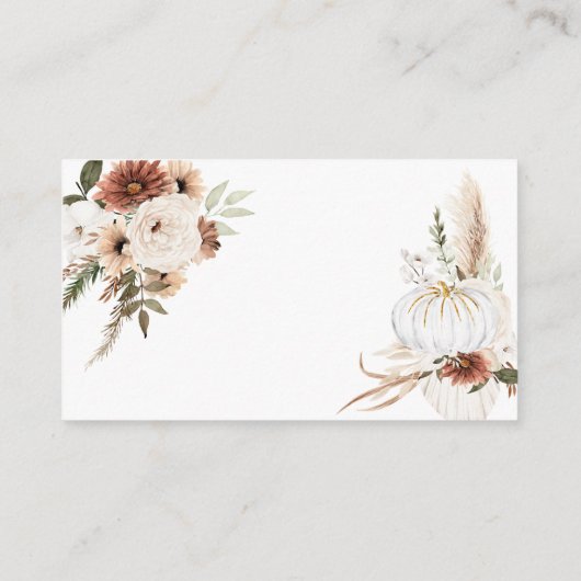 Carte D'accompagnement Boho Arch Blanc Citrouille Baby shower Déchets Raf (Dos)