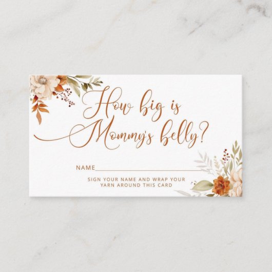 Carte D'accompagnement Boho automne comme le ventre de maman est gros (Devant)