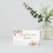 Carte D'accompagnement Boho automne devine combien de bonbons (Debout devant)