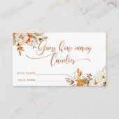 Carte D'accompagnement Boho automne devine combien de bonbons (Devant)