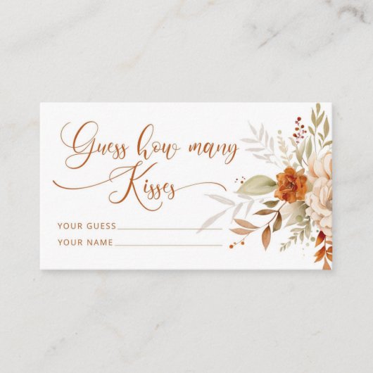 Carte D'accompagnement Boho automne devinez combien de baisers jeu nuptia (Devant)