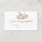 Carte D'accompagnement Boho automne devinez combien de citrouilles (Devant)