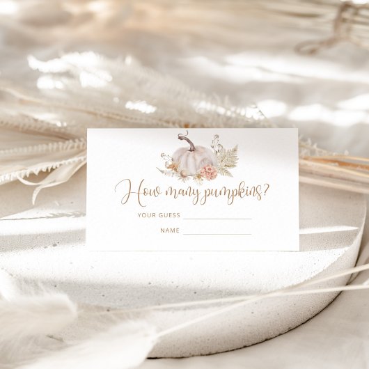 Carte D'accompagnement Boho automne devinez combien de citrouilles