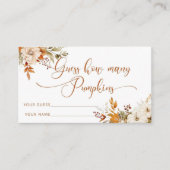 Carte D'accompagnement Boho automne devinez combien de citrouilles (Devant)