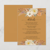 Carte D'accompagnement BOHO Automne Floral Aquarelle Bio Terre Moutarde (Devant / Derrière)