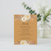 Carte D'accompagnement BOHO Automne Floral Aquarelle Bio Terre Moutarde (Debout devant)