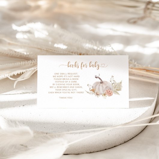 Carte D'accompagnement Boho automne livres citrouilles pour billet bébé