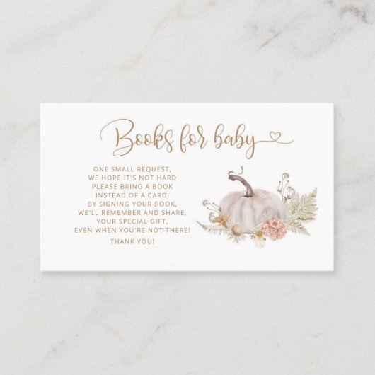 Carte D'accompagnement Boho automne livres citrouilles pour l'enclos pour (Devant)