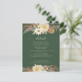 Carte D'accompagnement BOHO Automne Moderne Florale Aquarelle Forêt Vert (Debout devant)