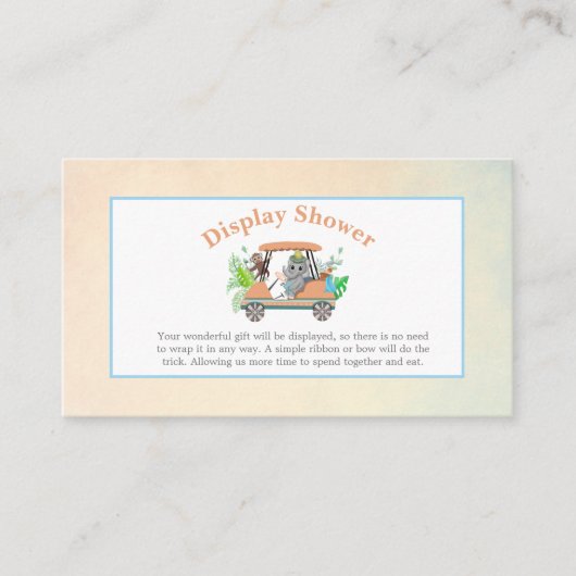 Carte D'accompagnement Boho Baby Elephant & Monkey Golf Shoot Display (Devant)