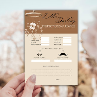 Carte D'accompagnement Boho Baby Predictions and Advice Card