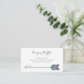 Carte D'accompagnement Boho Baby shower Déchets Raffle Ticket Marine Oran (Debout devant)