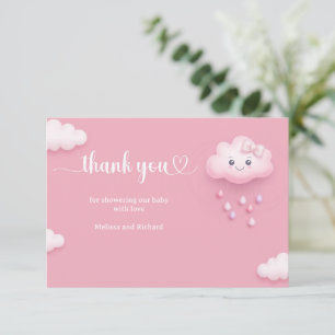 Carte D'accompagnement Boho Baby shower fraise Berry Merci doux