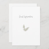 Carte D'accompagnement Boho Bamboo Feuille Botanique Vert doux et élégant (Devant / Derrière)