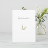 Carte D'accompagnement Boho Bamboo Feuille Botanique Vert doux et élégant (Debout devant)