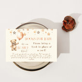 Carte D'accompagnement Boho Bearly Wait Beige Bear Books for Baby shower