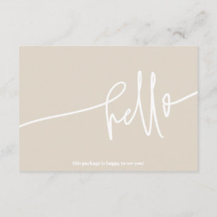 Carte D'accompagnement Boho Beige Hello Merci Order Small Business