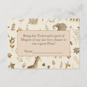 Carte D'accompagnement Boho Beige Jungle Animaux Déchets Raffle (Devant)