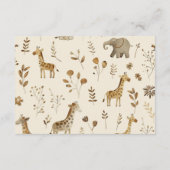 Carte D'accompagnement Boho Beige Jungle Animaux Déchets Raffle (Dos)