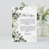 Carte D'accompagnement Boho Berry Wreath Merci Mariage vert (Debout devant)