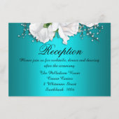Carte D'accompagnement Boho Blanc Rose Metallic Aqua Réception de mariage (Devant)