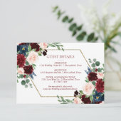 Carte D'accompagnement Boho Bloom | Elegant Red and Blush Détails de l'in (Debout devant)