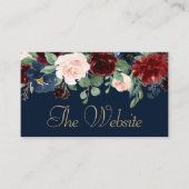 Carte D'accompagnement Boho Blooms | Dark Rustic Navy et Red Website (Devant)