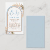 Carte D'accompagnement Boho Blue Boy Pampas Grass Books for Baby Card (Devant / Derrière)