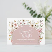 Carte D'accompagnement Boho Blush Fleur sauvage Diaper Raffle Baby Girl (Debout devant)