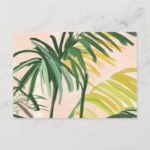 Carte D'accompagnement Boho Blush Green Tropical Palm Détails du Mariage (Dos)