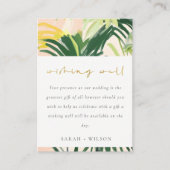 Carte D'accompagnement Boho Blush Green Tropical Palm Wishing well (Devant)