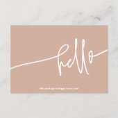 Carte D'accompagnement Boho Blush Hello Merci Order Small Business (Devant)