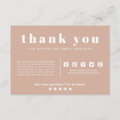Carte D'accompagnement Boho Blush Hello Merci Order Small Business (Dos)