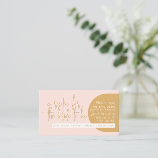 Carte D'accompagnement Boho Blush & Mustard Recette pour la mariée (Debout devant)