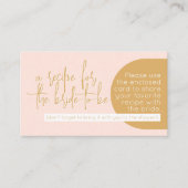 Carte D'accompagnement Boho Blush & Mustard Recette pour la mariée (Devant)