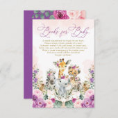 Carte D'accompagnement Boho Blush Purple Jungle Safari Livres pour bébé (Devant / Derrière)
