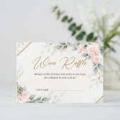 Carte D'accompagnement Boho Blush rose eucalyptus cadre or vin Raffle (Debout devant)
