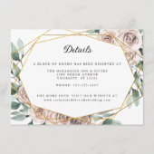 Carte D'accompagnement Boho Blush Rose Floral Geometry Détails du Mariage (Devant)
