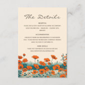 Carte D'accompagnement Boho Bohemian Fleur sauvage Détails QR Code Mariag (Devant)