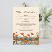 Carte D'accompagnement Boho Bohemian Fleur sauvage Détails QR Code Mariag (Debout devant)