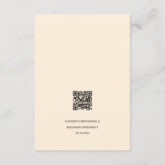 Carte D'accompagnement Boho Bohemian Fleur sauvage Détails QR Code Mariag (Dos)