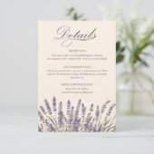Carte D'accompagnement Boho Bohemian Lavender Monogram Détails du Mariage (Debout devant)