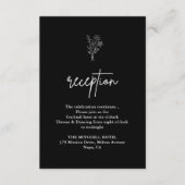 Carte D'accompagnement Boho Botanical Black Wedding Réception (Devant)