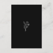 Carte D'accompagnement Boho Botanical Black Wedding Réception (Dos)