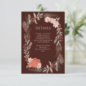 Carte D'accompagnement Boho Botanical Brown and Cream Mariage Détails (Debout devant)