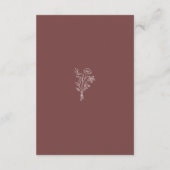 Carte D'accompagnement Boho Botanical Mauve Détails du Mariage (Dos)