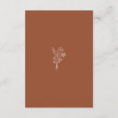 Carte D'accompagnement Boho Botanical Terracotta Détails du Mariage (Dos)